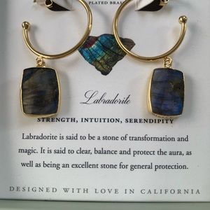 14Kt gold plated earring with labradorite drop